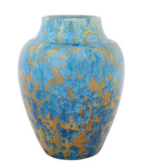 Pierrefonds Pottery Crystalline Glazed Bright Blue Baluster Form Vase
