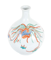 Kakiemon Porcelain Bottle Vase with Bladder Form with Phoenix and Paulownia Design