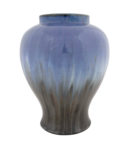 Fulper Vase with Chinese Blue & Mirror Black Flambe Glaze
