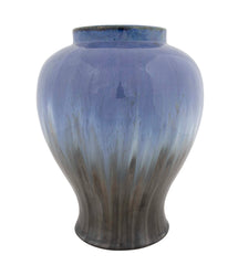 Fulper Vase with Chinese Blue & Mirror Black Flambe Glaze