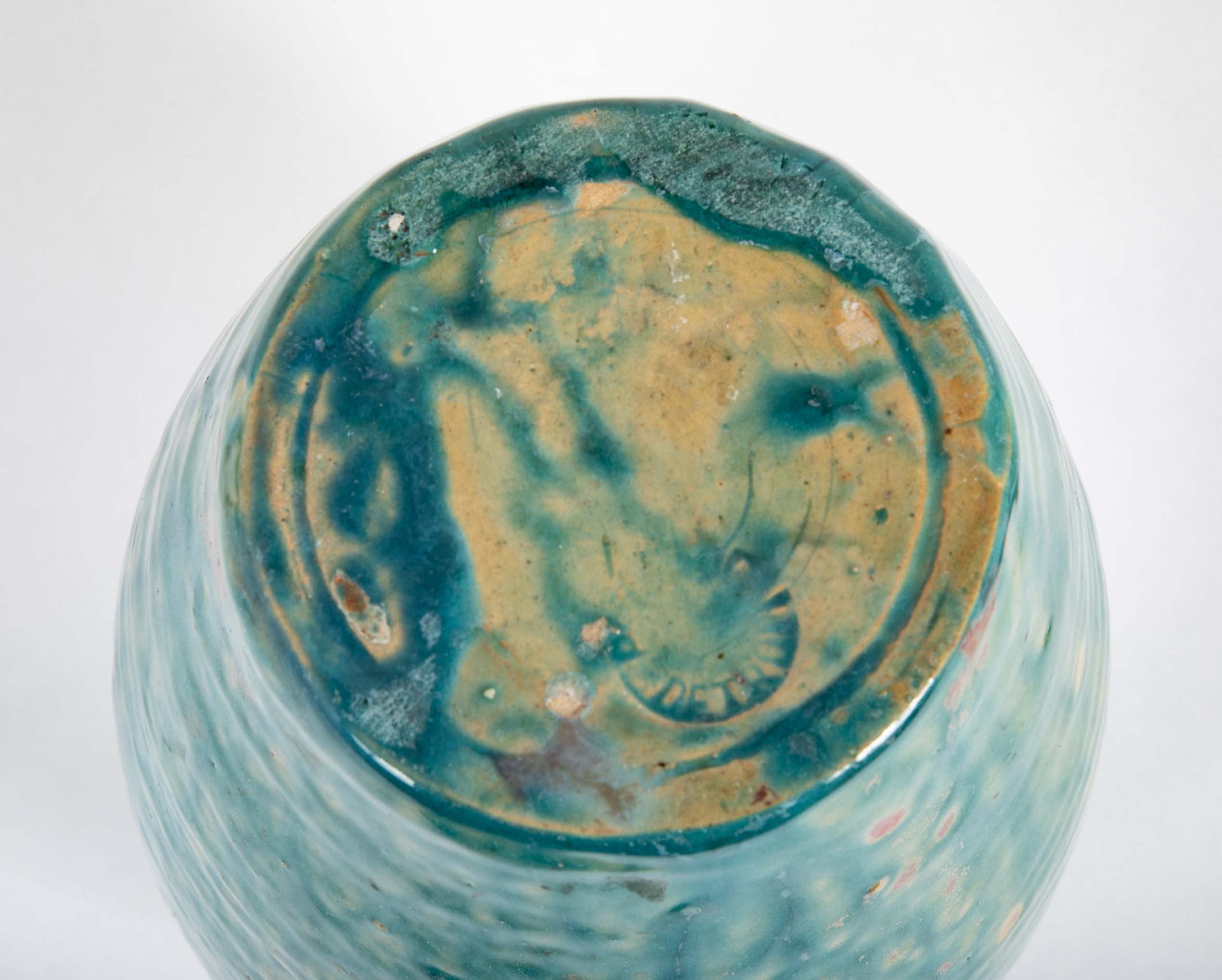 Baluster Form Pewabic Pottery Vase with Vibrant Iridescent Glaze