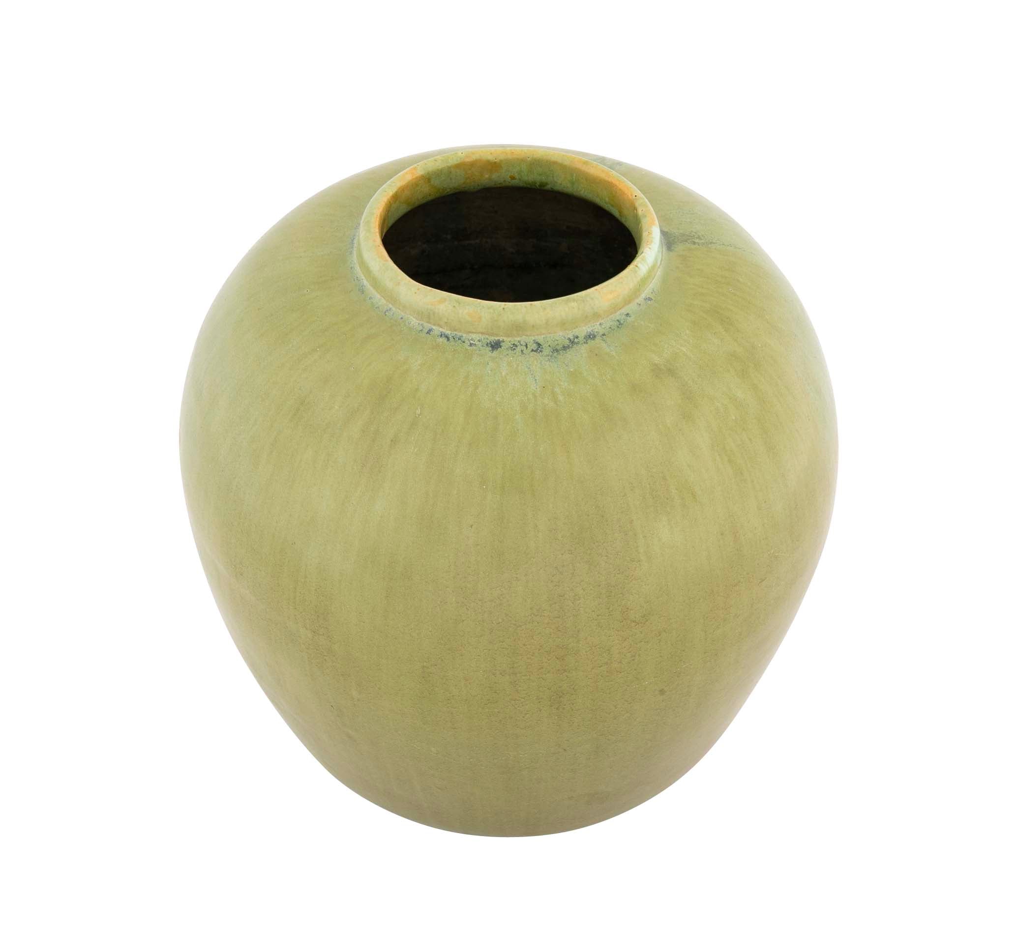 Satin Matte Green Bulbous Vase