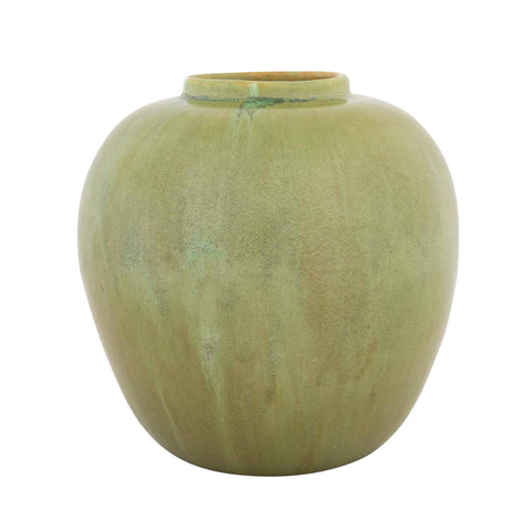 Early 20th Century Ceramic Satin Matte Green Vase