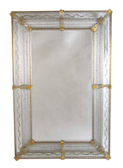 Archimede Seguso Italian Murano Glass Framed Mirror