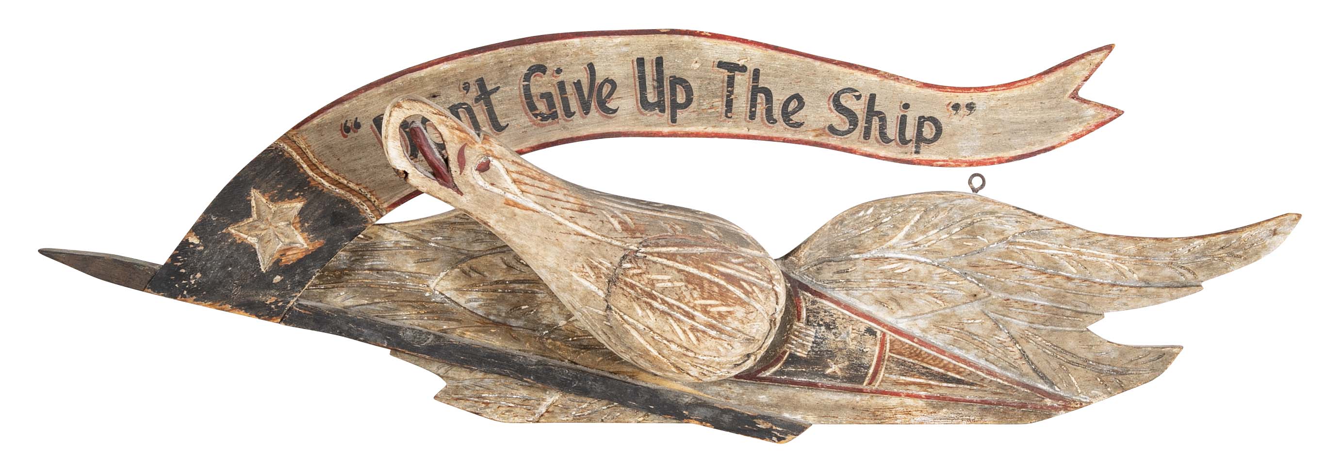 Bellamy-Style Carved Wooden Eagle Plaque