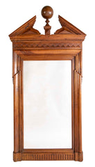 A Large 19th Century Neoclassical Carved Walnut Mirror