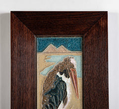Two Dutch Royal Delft Cloisonne Tiles with Egyptian Marabou Design