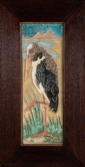Two Dutch Royal Delft Cloisonne Tiles with Egyptian Marabou Design