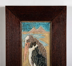 Two Dutch Royal Delft Cloisonne Tiles with Egyptian Marabou Design
