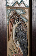 Two Dutch Royal Delft Cloisonne Tiles with Egyptian Marabou Design