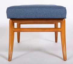 Pair of T.H. Robsjohn-Gibbings Model 2021 Mahogany Upholstered Seat Benches