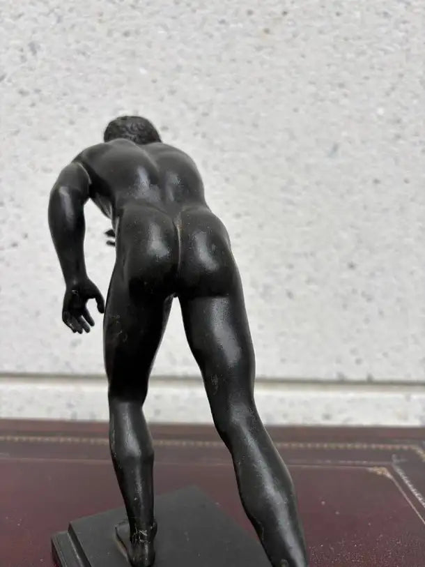 Grand Tour Bronze of a Nude Wrestler after the Roman Original from Herculaneum