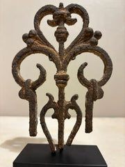 Two 17th Century French Iron Choir Screen Fragments, Mounted on Custom Bases