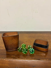 Vintage Italian Leather Gambling Dice Cup