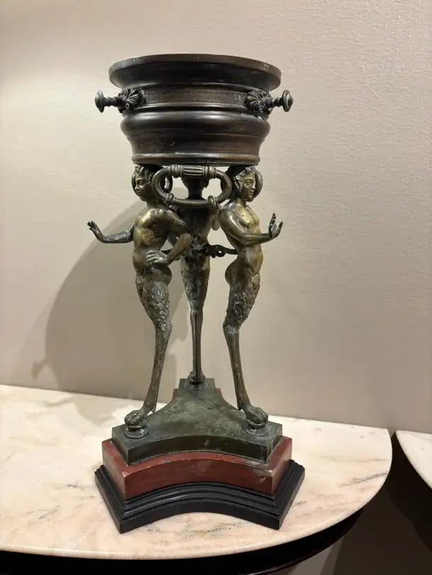 19th Century Italian Grand Tour Bronze Brazier, Ancient Pompeii Original