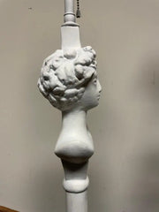 Pair Painted Plaster Table Lamps After Alberto Giacometti, "Tete de Femme"
