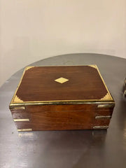 Set of Three 19th C Regency Anglo Indian Rosewood Boxes with Brass Mounts