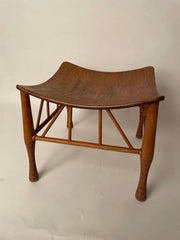 19th Century Bentwood Thebes Stool with Larkin Company Label