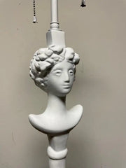 Pair Painted Plaster Table Lamps After Alberto Giacometti, "Tete de Femme"