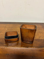 Vintage Italian Leather Gambling Dice Cup