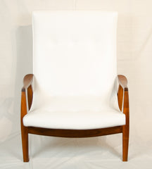 Scoop Back White Lounge Chair by Milo Baughman