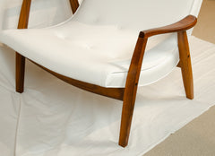 Scoop Back White Lounge Chair by Milo Baughman