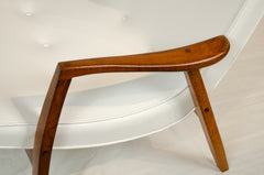 Scoop Back White Lounge Chair by Milo Baughman