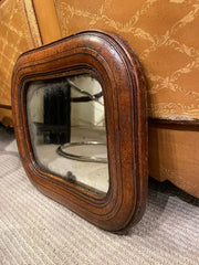 17th Century English Walnut Mirror with Original Glass, Small Scale