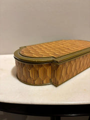 Anglo Indian Diamond Pattern Straw Work Box