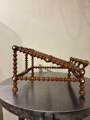 19th Century English Regency Turned Elmwood Book Stand with Bone Decoration