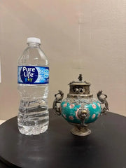 Chinese Qing Glazed Ceramic with Metal Mounts, Monkey, Frogs, Phoenix, Dragons