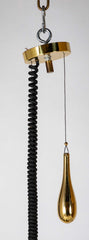 Mid-Century Counterweight-Adjustable Pierced Brass Pendant