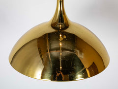 Mid-Century Counterweight-Adjustable Pierced Brass Pendant