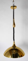 Mid-Century Counterweight-Adjustable Pierced Brass Pendant