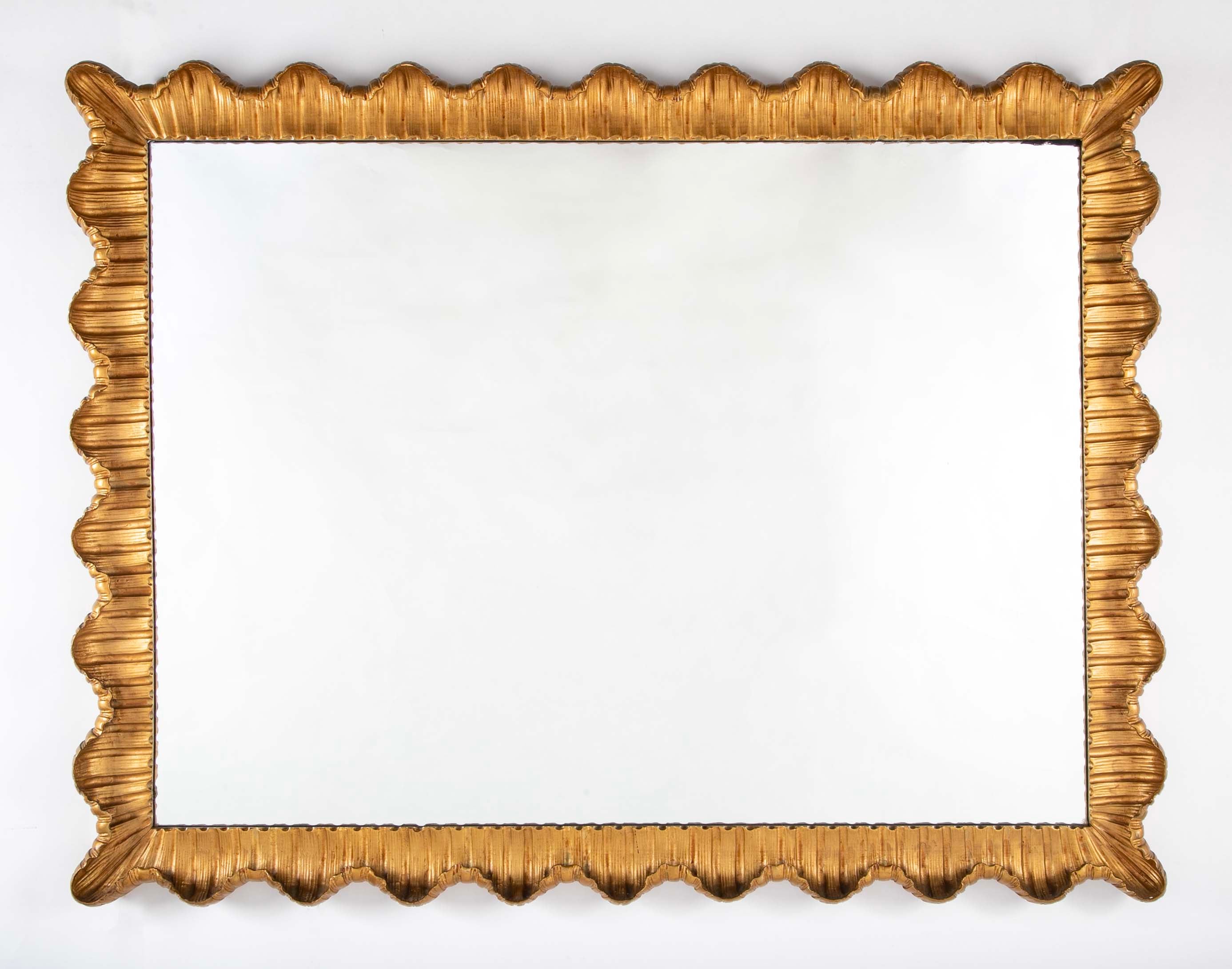 Mid-Century Gilt Scallop Frame Mirror