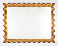 Mid-Century Gilt Scallop Frame Mirror