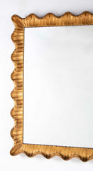Mid-Century Gilt Scallop Frame Mirror
