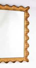 Mid-Century Gilt Scallop Frame Mirror
