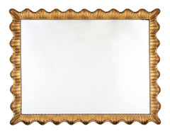 Mid-Century Gilt Scallop Frame Mirror