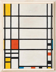 Mid-Century Unsigned Oil on Board Inspired by Mondrian