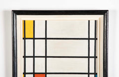 Mid-Century Unsigned Oil on Board Inspired by Mondrian