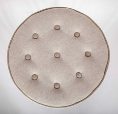French Art Deco Style Stool with Upholstered Seat
