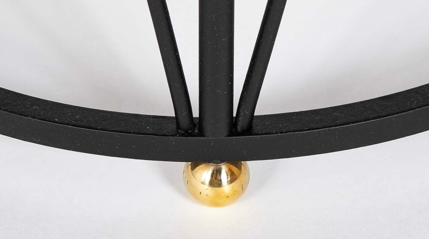French Art Deco Style Stool with Upholstered Seat