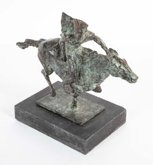 Black Isle Bronze by Leonie Gibbs of a Winged Figure on a Horse