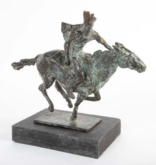 Black Isle Bronze by Leonie Gibbs of a Winged Figure on a Horse