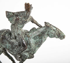 Black Isle Bronze by Leonie Gibbs of a Winged Figure on a Horse