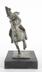 Black Isle Bronze by Leonie Gibbs of a Winged Figure on a Horse