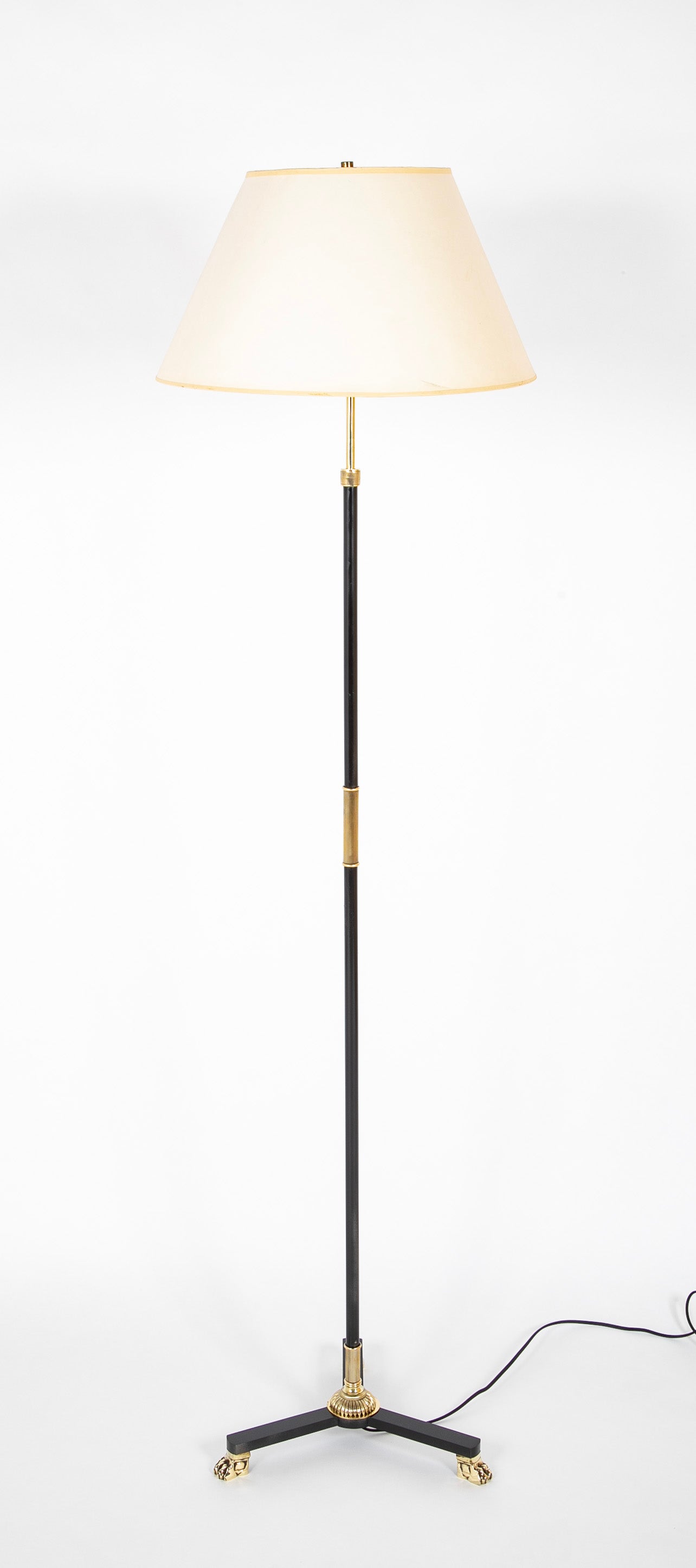 French Empire Style Gilt Bronze and Steel Floor Lamp