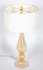 Pair of Murano Glass Lamps with Gold Flecks