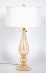 Pair of Murano Glass Lamps with Gold Flecks